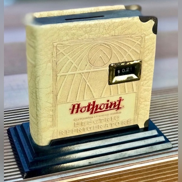 Vintage 1920s Antique Zell Brand HOTPOINT ELECTRIC REFRIGERATORS Money Coin Bank - Picture 2 of 10
